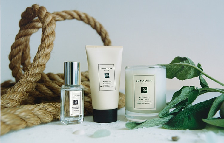 Jo Malone London Wood Sage & Sea Salt Travel Essentials mini cologne hand cream and candle